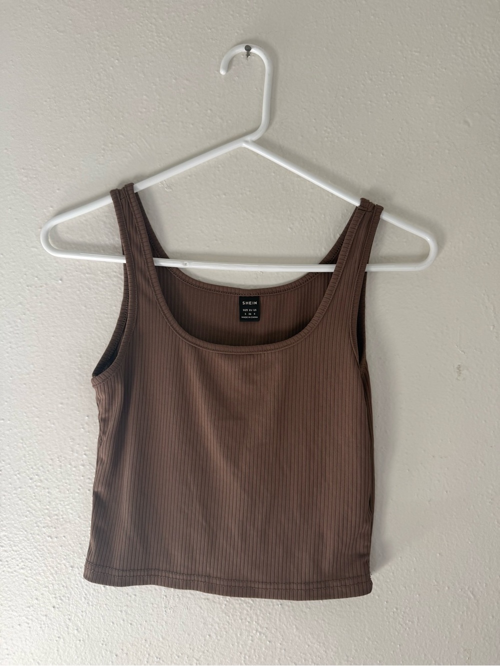 SHEIN Chocolate Ribbed Tank Top